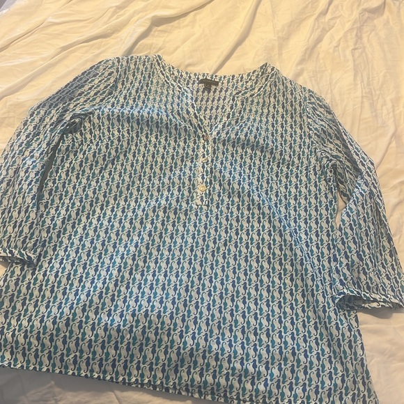 Talbots tonic 100% cotton seahorse print. Many details. Great fit - Picture 9 of 9
